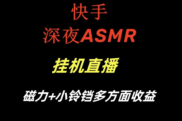 图片[1]-《低价项目》快手深夜ASMR挂机直播磁力+小铃铛多方面收益-赵富贵副业