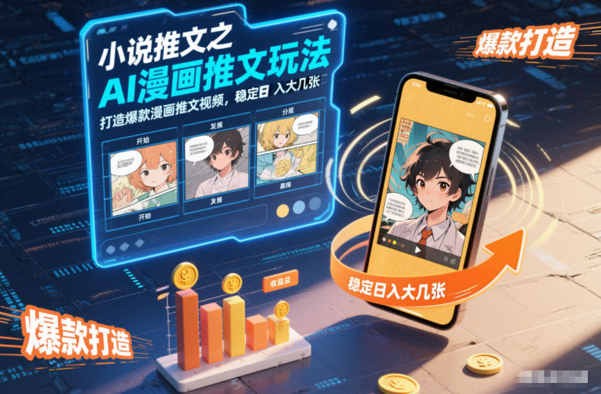 小说推文之AI漫画推文玩法，打造爆款漫画推文视频，稳定日入大几张-钱途社